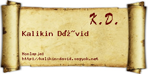 Kalikin Dávid névjegykártya